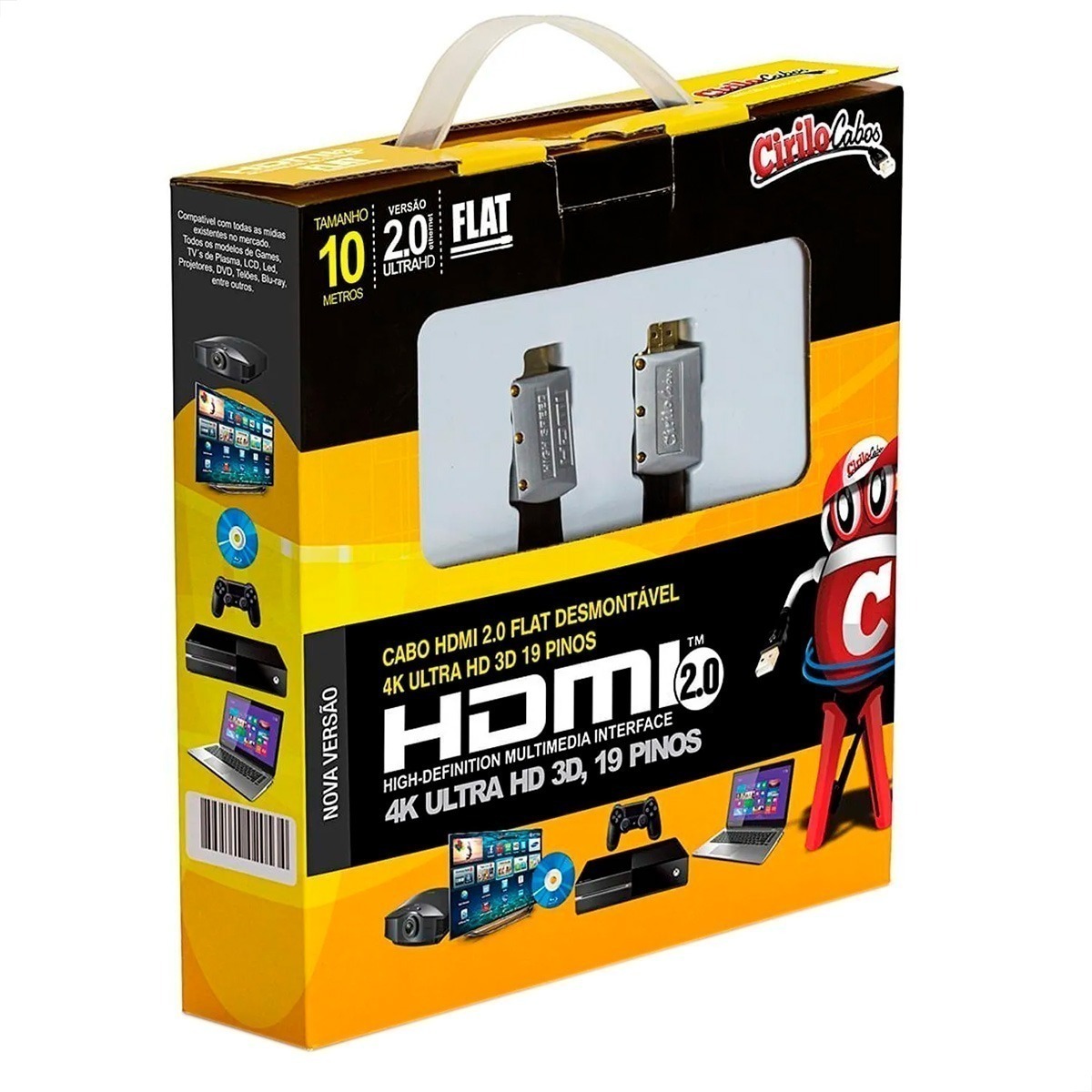 Cabo Hdmi 2.0 Flat DesmontÃ¡vel, 19 Pinos, 4k, Ultra Hd, 3d_-4.jpg